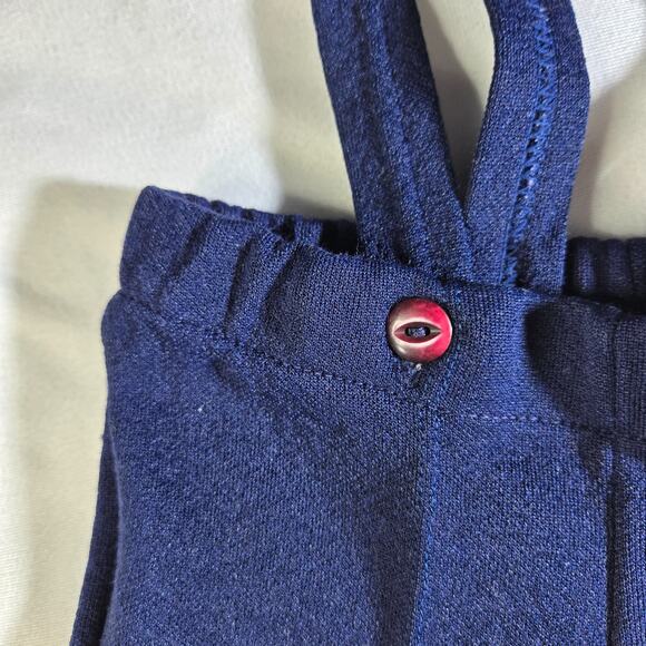Mothercare Vintage Boy's Suspender Pants 30 Month Navy Blue 1960s 11" Inseam - Picture 8 of 11